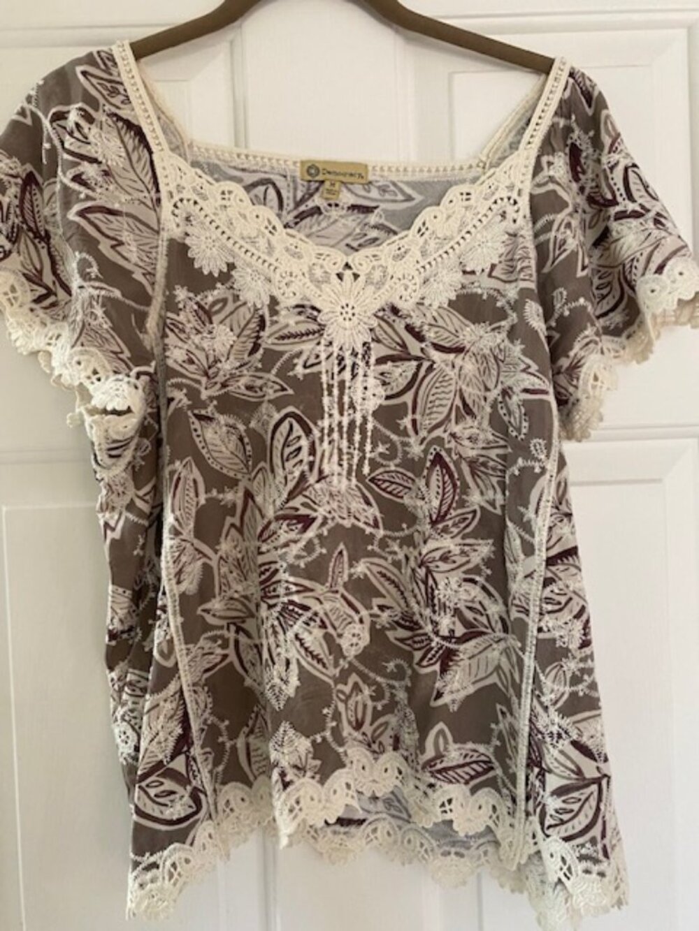 Democracy Boho lace-trim top